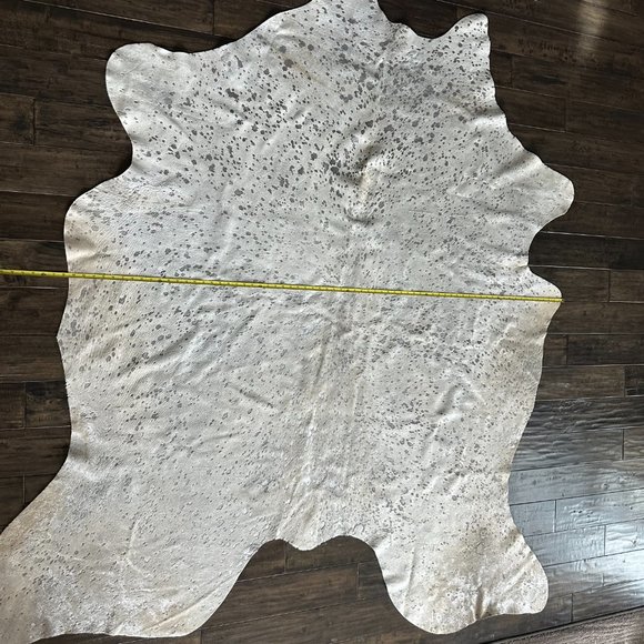 Beautiful Gray Hair on Hide Leather Cowhide Rug - NWOT - Picture 6 of 13